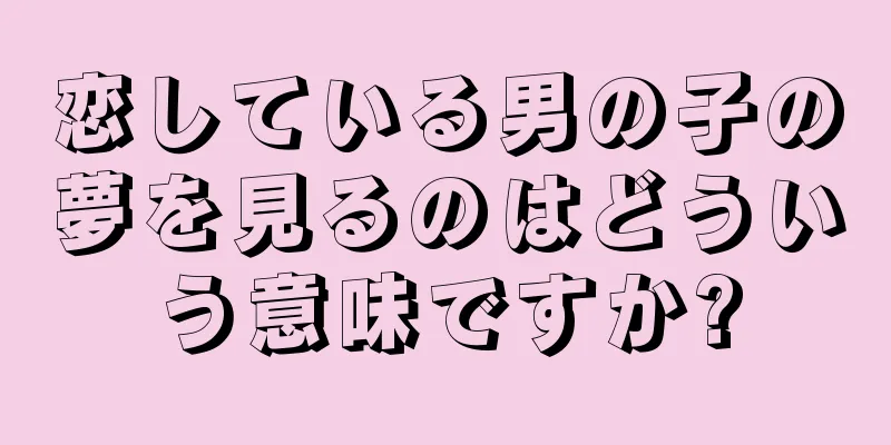 恋している男の子の夢を見るのはどういう意味ですか?