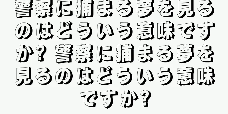 警察に捕まる夢を見るのはどういう意味ですか? 警察に捕まる夢を見るのはどういう意味ですか?