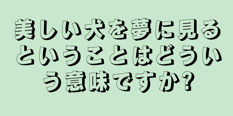 美しい犬を夢に見るということはどういう意味ですか?
