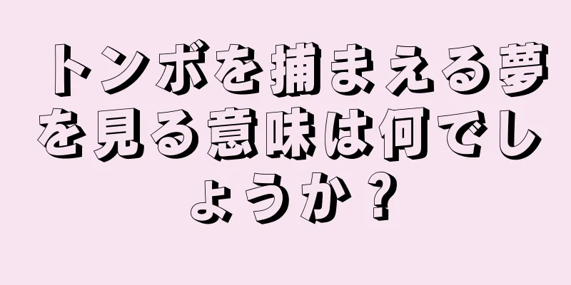 トンボを捕まえる夢を見る意味は何でしょうか？