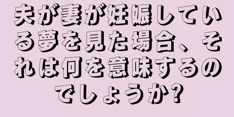 夫が妻が妊娠している夢を見た場合、それは何を意味するのでしょうか?