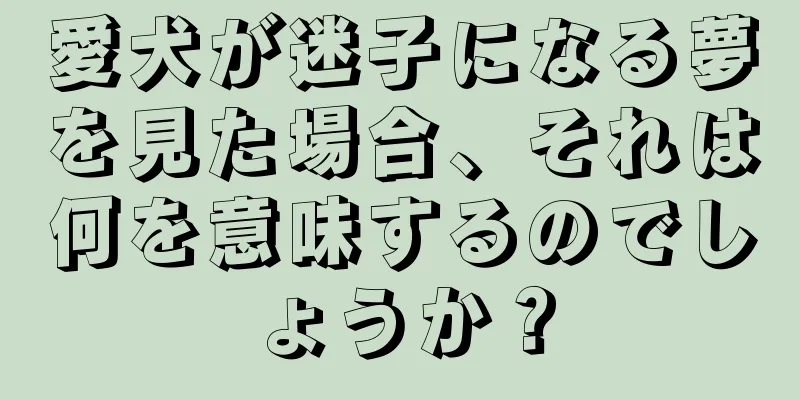 愛犬が迷子になる夢を見た場合、それは何を意味するのでしょうか？