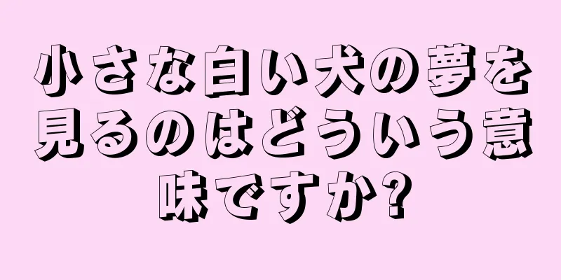 小さな白い犬の夢を見るのはどういう意味ですか?