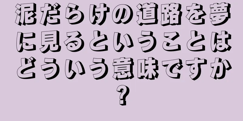 泥だらけの道路を夢に見るということはどういう意味ですか?