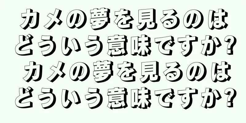 カメの夢を見るのはどういう意味ですか? カメの夢を見るのはどういう意味ですか?