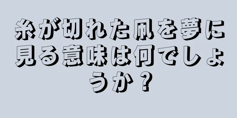 糸が切れた凧を夢に見る意味は何でしょうか？