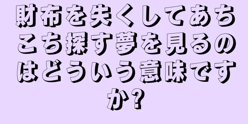 財布を失くしてあちこち探す夢を見るのはどういう意味ですか?
