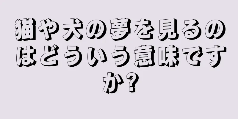 猫や犬の夢を見るのはどういう意味ですか?