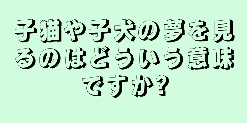 子猫や子犬の夢を見るのはどういう意味ですか?
