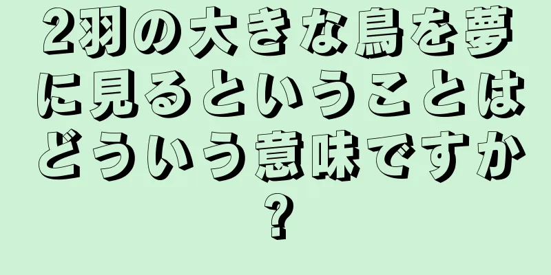 2羽の大きな鳥を夢に見るということはどういう意味ですか?