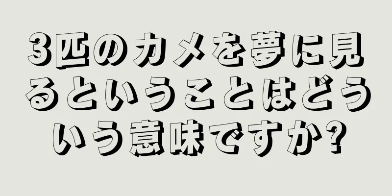 3匹のカメを夢に見るということはどういう意味ですか?
