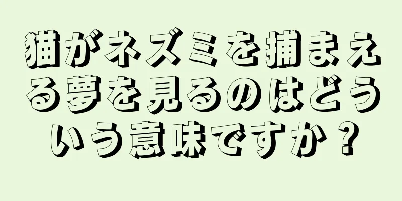 猫がネズミを捕まえる夢を見るのはどういう意味ですか？