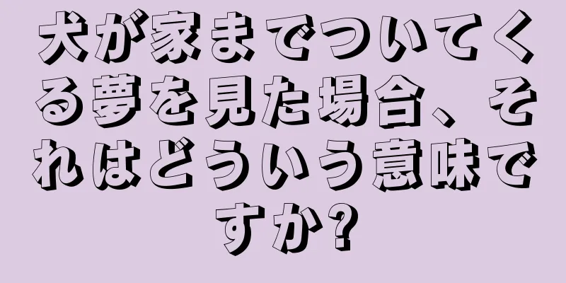 犬が家までついてくる夢を見た場合、それはどういう意味ですか?