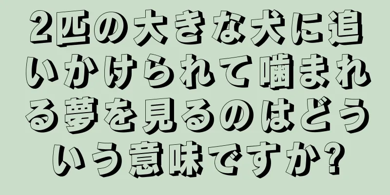 2匹の大きな犬に追いかけられて噛まれる夢を見るのはどういう意味ですか?