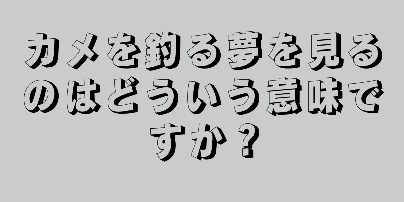 カメを釣る夢を見るのはどういう意味ですか？