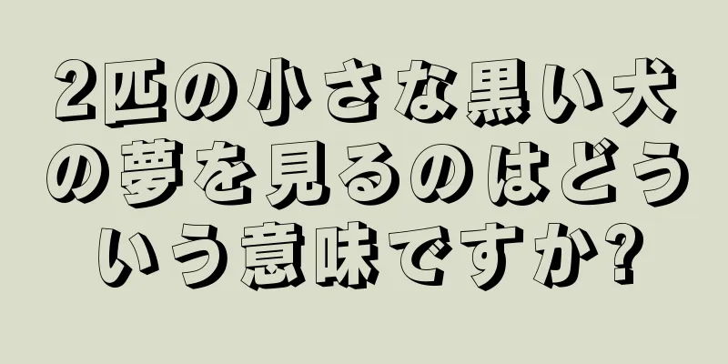2匹の小さな黒い犬の夢を見るのはどういう意味ですか?