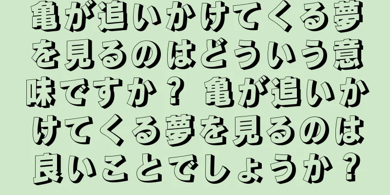 亀が追いかけてくる夢を見るのはどういう意味ですか？ 亀が追いかけてくる夢を見るのは良いことでしょうか？