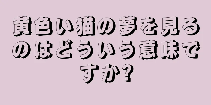 黄色い猫の夢を見るのはどういう意味ですか?