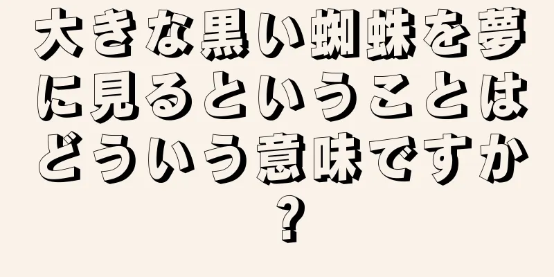 大きな黒い蜘蛛を夢に見るということはどういう意味ですか？