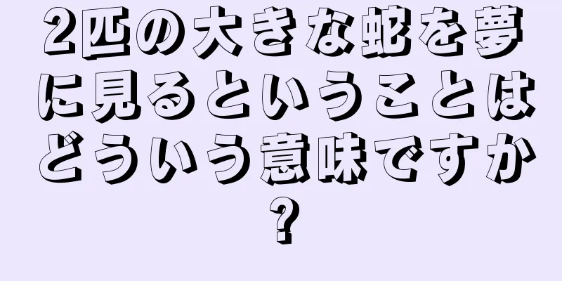 2匹の大きな蛇を夢に見るということはどういう意味ですか?