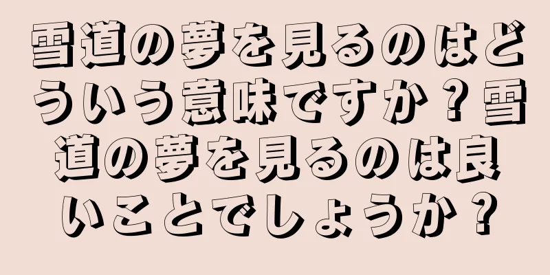 雪道の夢を見るのはどういう意味ですか？雪道の夢を見るのは良いことでしょうか？