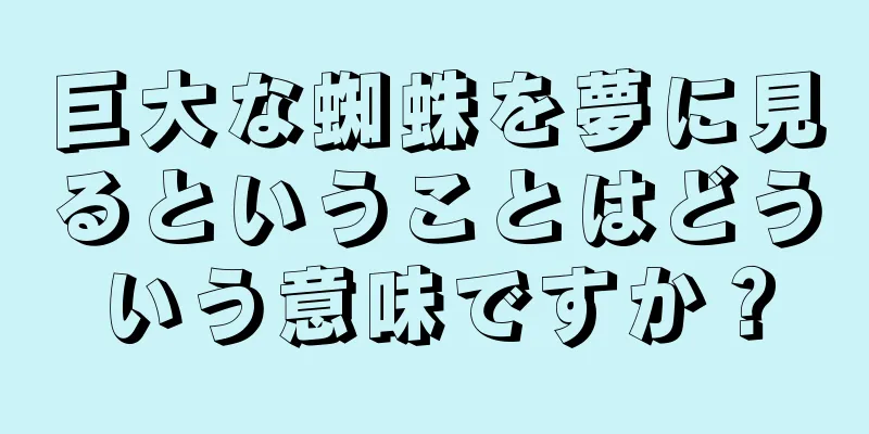 巨大な蜘蛛を夢に見るということはどういう意味ですか？