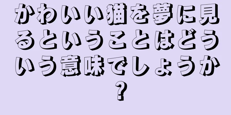 かわいい猫を夢に見るということはどういう意味でしょうか？