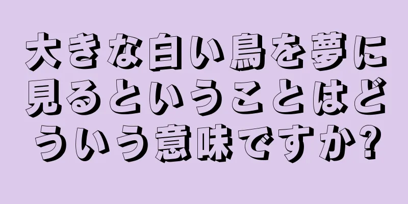 大きな白い鳥を夢に見るということはどういう意味ですか?