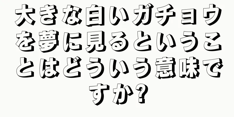 大きな白いガチョウを夢に見るということはどういう意味ですか?