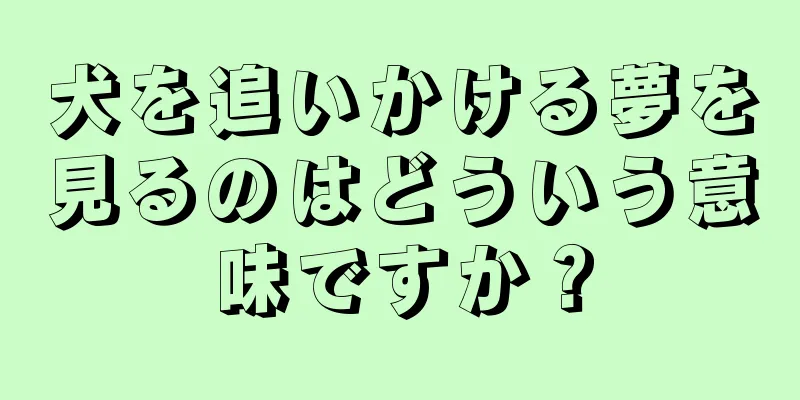 犬を追いかける夢を見るのはどういう意味ですか？