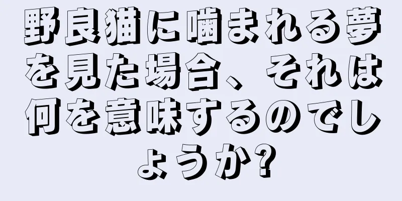 野良猫に噛まれる夢を見た場合、それは何を意味するのでしょうか?