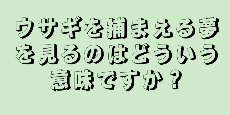 ウサギを捕まえる夢を見るのはどういう意味ですか？