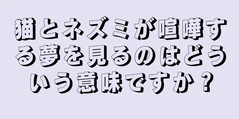 猫とネズミが喧嘩する夢を見るのはどういう意味ですか？