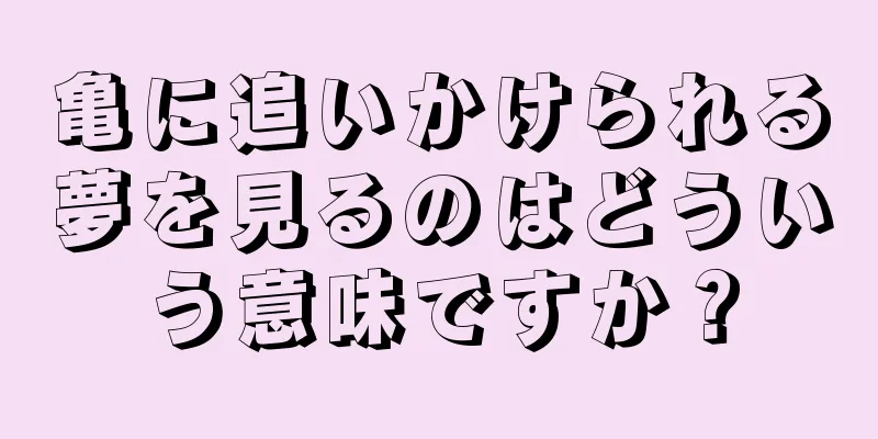 亀に追いかけられる夢を見るのはどういう意味ですか？