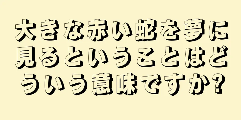 大きな赤い蛇を夢に見るということはどういう意味ですか?