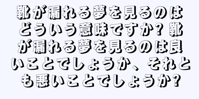 靴が漏れる夢を見るのはどういう意味ですか? 靴が漏れる夢を見るのは良いことでしょうか、それとも悪いことでしょうか?