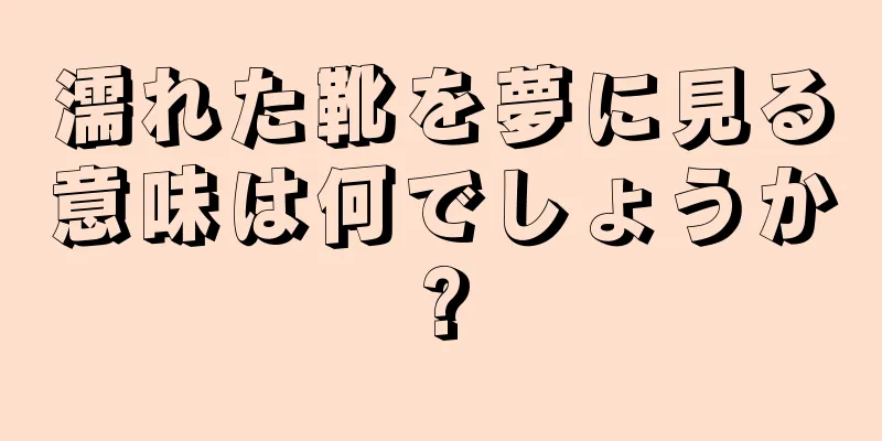 濡れた靴を夢に見る意味は何でしょうか?