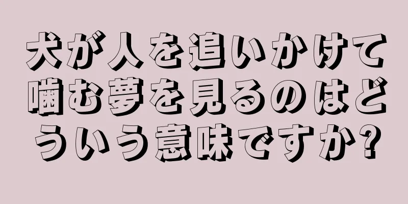犬が人を追いかけて噛む夢を見るのはどういう意味ですか?