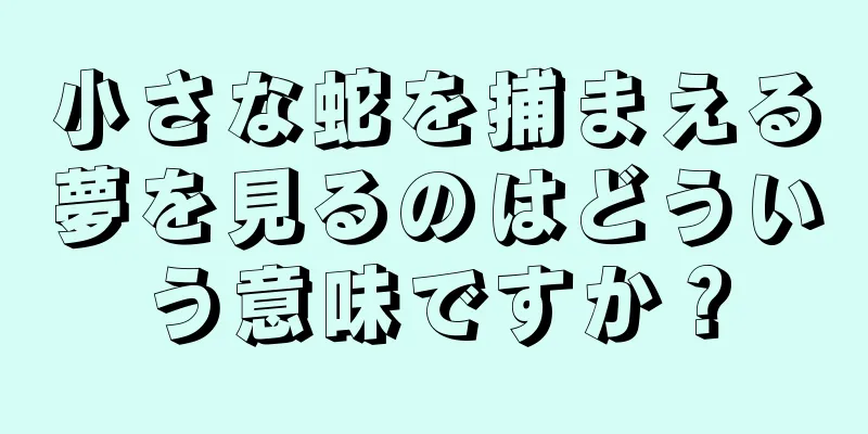 小さな蛇を捕まえる夢を見るのはどういう意味ですか？