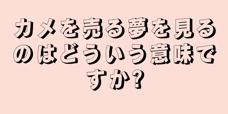 カメを売る夢を見るのはどういう意味ですか?