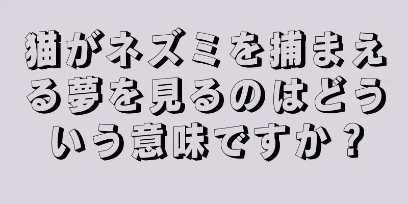 猫がネズミを捕まえる夢を見るのはどういう意味ですか？