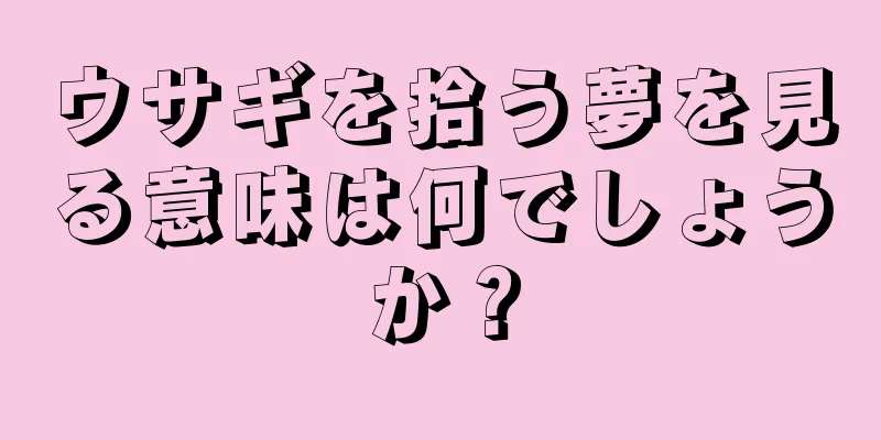 ウサギを拾う夢を見る意味は何でしょうか？