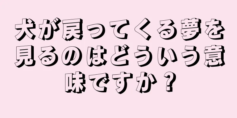 犬が戻ってくる夢を見るのはどういう意味ですか？
