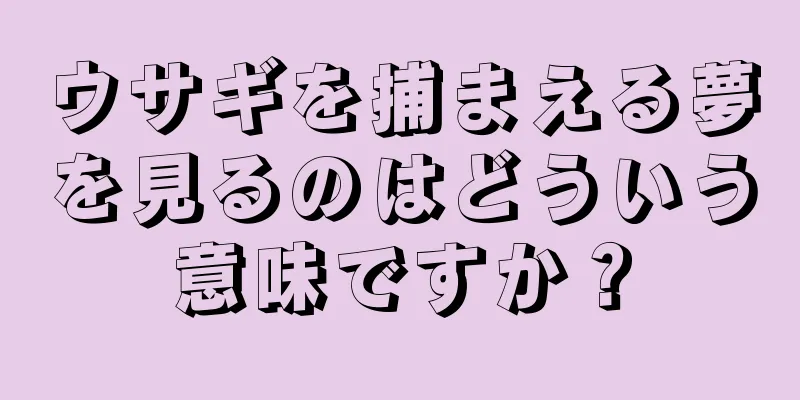 ウサギを捕まえる夢を見るのはどういう意味ですか？