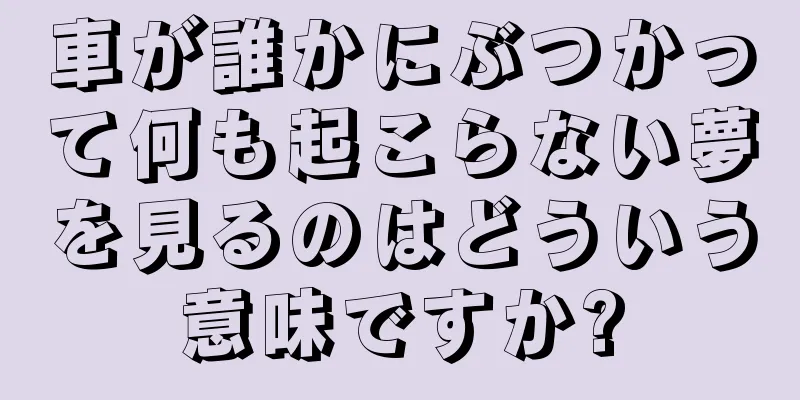 車が誰かにぶつかって何も起こらない夢を見るのはどういう意味ですか?