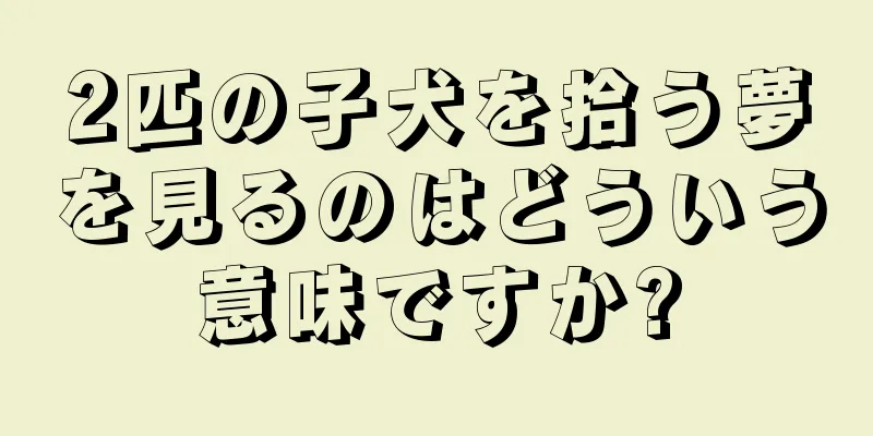 2匹の子犬を拾う夢を見るのはどういう意味ですか?