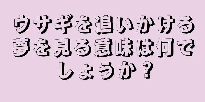 ウサギを追いかける夢を見る意味は何でしょうか？