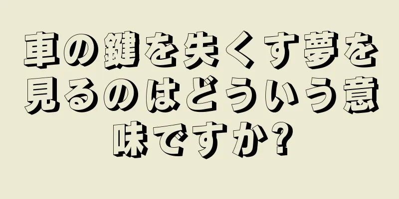 車の鍵を失くす夢を見るのはどういう意味ですか?