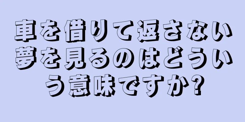 車を借りて返さない夢を見るのはどういう意味ですか?