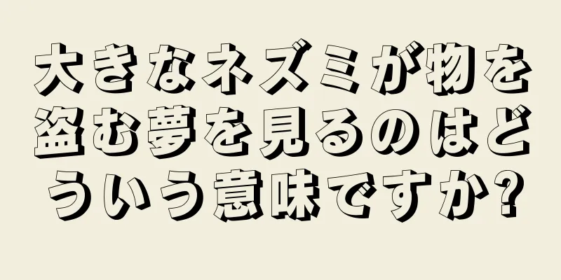 大きなネズミが物を盗む夢を見るのはどういう意味ですか?